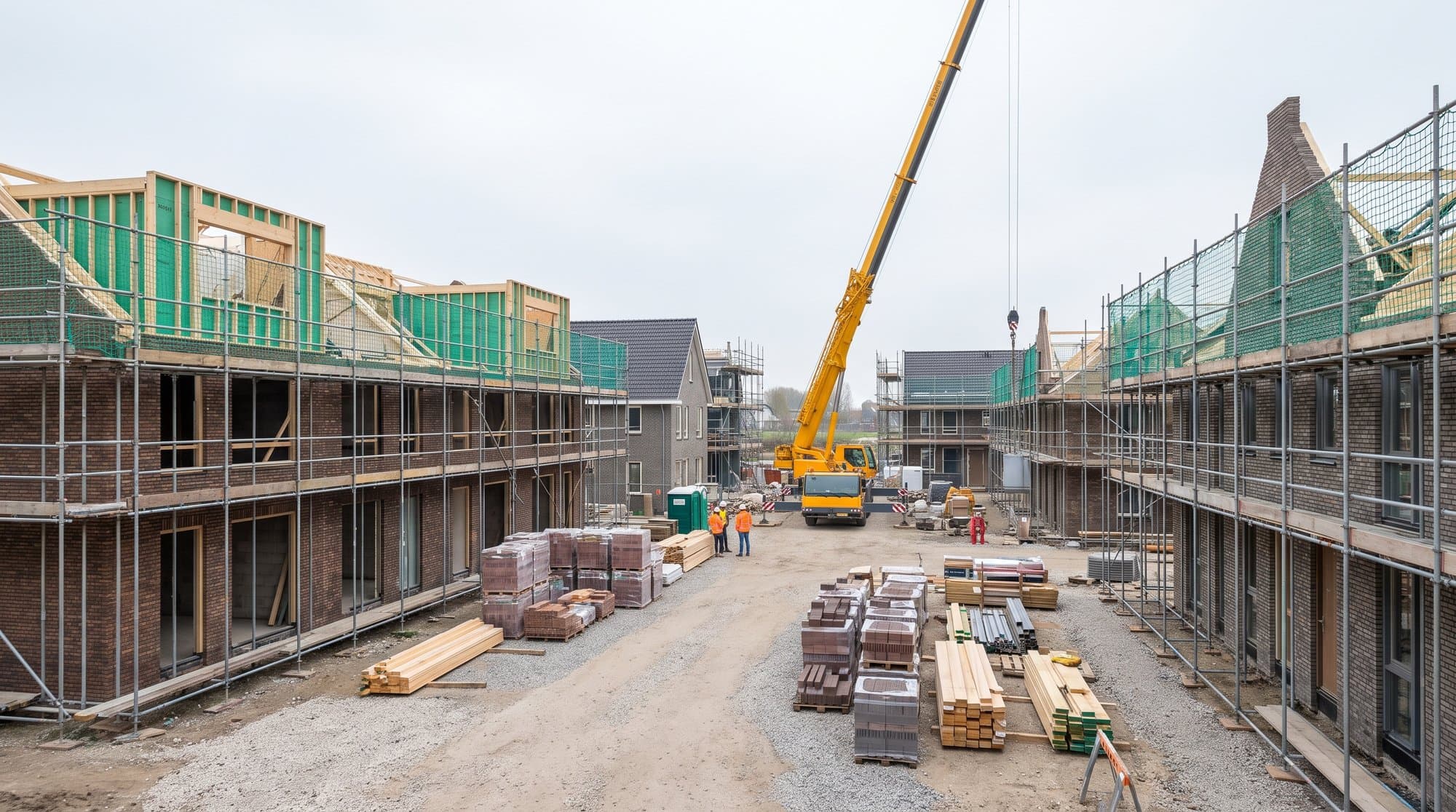 Bouwfirma Melissen aan het werk op een bouwproject